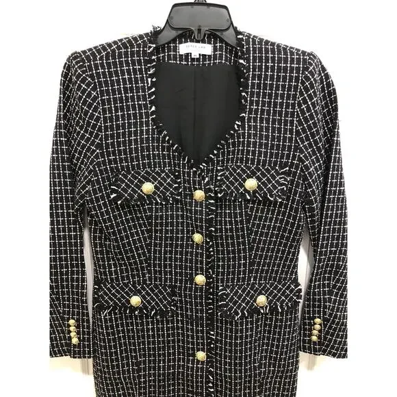 Derek Lam Collective Constance Black Tweed Jacket Dress - Picture 3 of 11